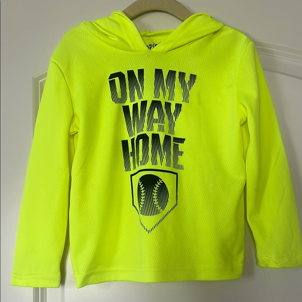 Jumping Beans | (3T) Neon Yellow Kids Hoodie - On My Way Home